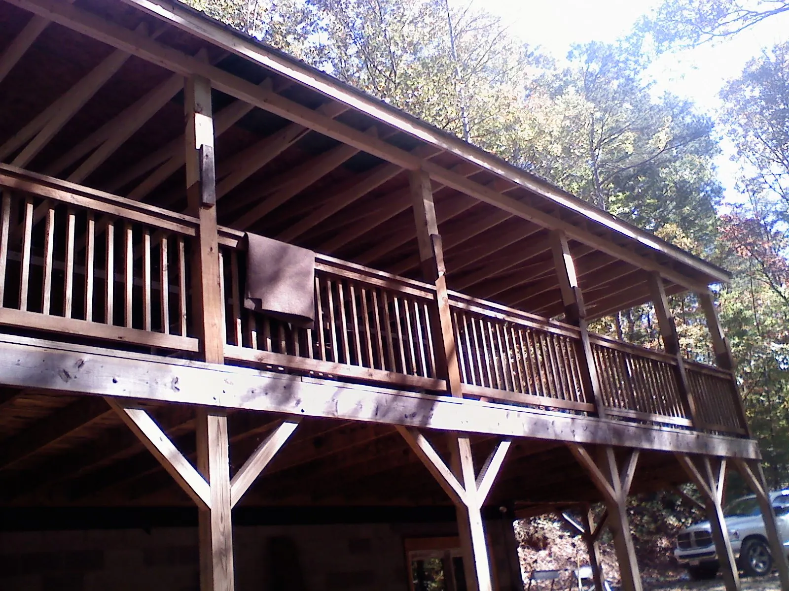 Timber framing under a new elevated porch and deck — Roof Leak Repair in Bowman by Roofing Brothers